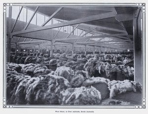 Wollspeicher, in Port Adelaide, Südaustralien (s/w Foto) von Photographer Australian