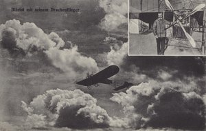 Der französische Flieger Louis Bleriot und sein Eindecker