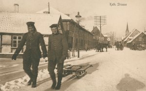 Deutsche Besetzung von Jelgava in Lettland während des Ersten Weltkriegs (s/w Foto) von Photographer German