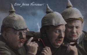 Deutsche Soldaten genießen Zigarren