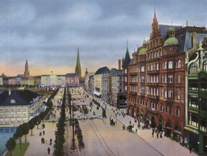 Hamburg: Jungfernstieg mit Alsterdamm