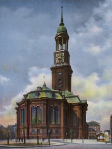 Hamburg: Michaeliskirche, abgebrannt 3. Juni 1906, neu erbaut 1906-12 von Photographer German