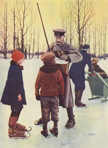 Im Winter geht dieser deutsche Postbote auf Schlittschuhen seine Runde