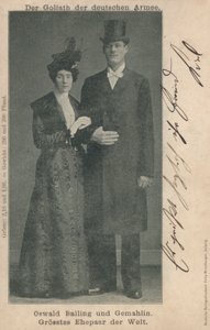 Oswald Balling und seine Frau, das größte verheiratete Paar der Welt von Photographer German