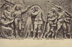 Der Abschied, Relief am Nationaldenkmal, Denkmal zur Erinnerung an die Vereinigung Deutschlands, Rüdesheim am Rhein, Hessen von Photographer German
