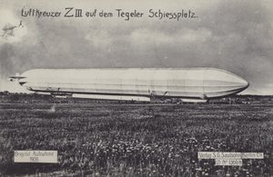 Zeppelin LZ III auf dem Schießplatz Tegel, Berlin von Photographer German