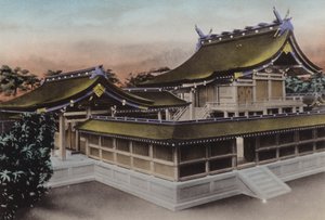 Japan, ca. 1912: Hauptgebäude des Meiji Jingu, Schrein, Tokio von Photographer Japanese
