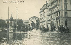 Überschwemmungen, Luzern, Schweiz
