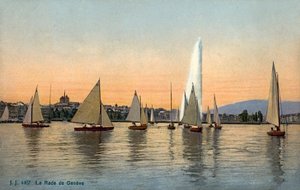 Yachten im Hafen von Genf, Schweiz