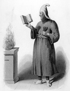 Hohepriester der Guebres (Feueranbeter), graviert von Le Conte, aus 