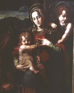 Madonna und Kind mit dem kleinen St. Johannes dem Täufer von Pier Francesco Foschi