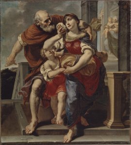 Hagar verlässt das Haus Abrahams von Pier Francesco Mola