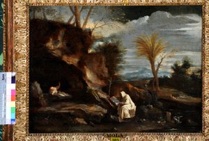 Landschaft mit zwei Kartäusermönchen von Pier Francesco Mola