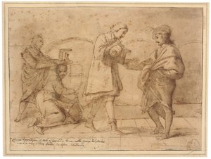 Der Dichter Baldini trinkt in Melosis Bar