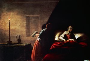 Geburt der Jungfrau, von Pier Francesco Mazzucchelli bekannt als il Morazzone (1573-1626), Gemälde, Kirche Santa Maria di Loreto, Arona, Novara, Italien von Pier Francesco Morazzone