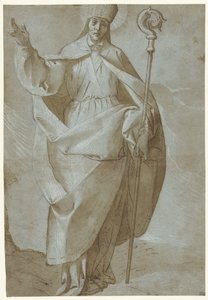 Heiliger Abbondio mit Mitra und Stab von Pier Francesco Morazzone