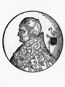 Porträt von Sabinian (gestorben 606), 65. Papst der katholischen Kirche ab 604, Gravur