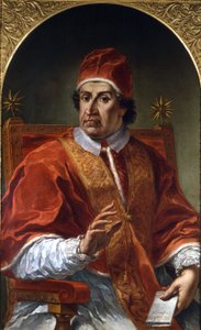 Clemens XI (1649 - 1721). Gemälde von Pier Leone Ghezzi. Rom, Museum von Rom