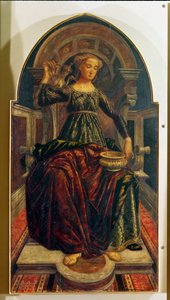 Mäßigkeit, aus einer Serie von Tafeln, die die Tugenden darstellen, entworfen für den Ratssaal der Kaufmannsgilde, 1469