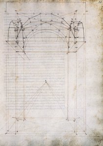 Perspektive des Ganges mit Kreuzgewölbe, Seite aus De Prospectiva pingendi von Piero della Francesca