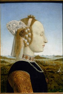 Porträt von Battista Sforza, Ehefrau von Federico da Montefeltro, ca. 1465 von Piero della Francesca