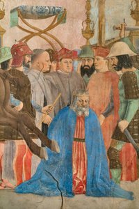 Die Schlacht von Heraklius und Chosroes: Hinrichtung von König Chosroes (Detail) von Piero della Francesca