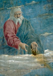 Die Legende vom Wahren Kreuz, die Verkündigung (Detail)