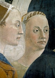 Die Legende vom Wahren Kreuz, die Überprüfung des Wahren Kreuzes (Detail) von Piero della Francesca