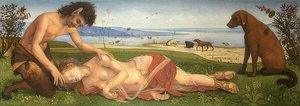 Ein Satyr betrauert eine Nymphe von Piero di Cosimo