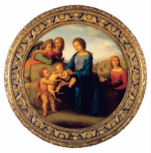 Madonna mit Kind und Heiligen und Engeln von Piero di Cosimo