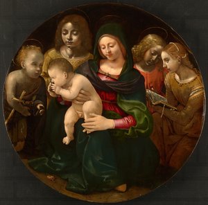 Jungfrau und Kind mit dem jungen Johannes dem Täufer, der heiligen Cäcilia und Engeln, ca. 1505