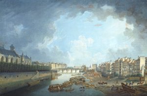 Das Erzbistum, Tournelle-Brücke und Port Saint-Bernard vom Rathaus in Paris aus gesehen, von Pierre Antoine Demachy
