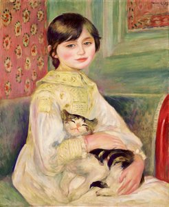 Julie Manet, auch bekannt als das Kind mit der Katze von Pierre-Auguste Renoir