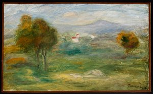 Landschaft mit Häusern in Cagnes-sur-Mer von Pierre-Auguste Renoir