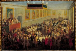 Fest des Sakramentes von Ludwig XV im erzbischöflichen Palast von Reims am 25. Oktober von Pierre Denis Martin