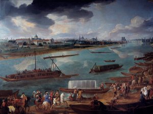 Blick auf Paris vom Quai de la Rapee im Jahr 1716 (Detail) von Pierre Denis Martin