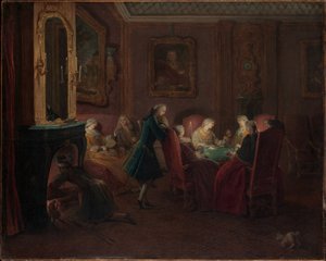 Kartenspieler in einem Salon von Pierre Louis the Younger Dumesnil