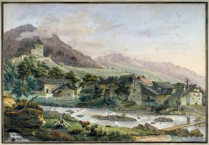 Tavel Dorf mit Schloss Le Châtelard von Pierre-Samuel-Louis Joyeux