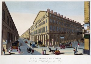 Ansicht des Theaters der Oper (Comédie Française) und der Bibliothek des Königs - in „Vues de Paris“ von Courvoisier von Pierre (after) Courvoisier