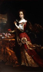 Porträt einer Dame, möglicherweise Henrietta Anne, Herzogin von Orleans (1644-70), Tochter von Charles I von Pierre (circle of) Mignard