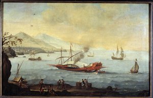 Eine Galeere im Hafen von Marseille