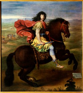 Reiterporträt von Ludwig XIV. (im Alter von 37 Jahren) von Pierre (studio of) Mignard