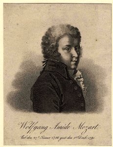 Porträt des Komponisten Wolfgang Amadeus Mozart 1756-1791, nach 1824