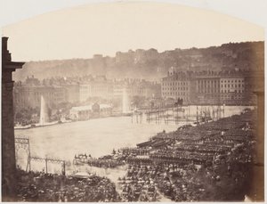 Versammlung der Truppen für Napoleon III, Place Bellecour de Lyon, 1860