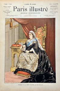 Porträt von Victoria I., Königin von England (1819-1901) von Andre Brouillet, Gravur von 1887 in „Paris-Illustrous journal weekly“.