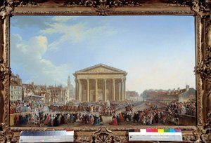 Zeremonie der Grundsteinlegung der neuen Kirche Saint Genevieve am 6/09/1764 von Pierre Antoine Demachy