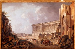 Fantastische Ansicht der Kolonnade des Louvre von Pierre Antoine Demachy