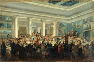 Öffentlicher Verkauf von Gemälden, um 1785 von Pierre Antoine Demachy