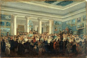 Öffentlicher Verkauf von Gemälden, ca. 1785 von Pierre Antoine Demachy