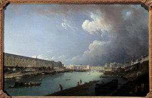 Ansicht des Louvre und der Île de la Cité vom Pont Royal